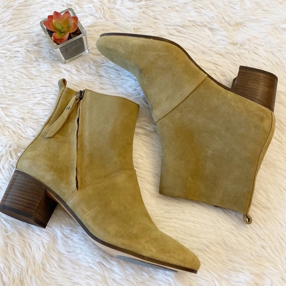 NEW Banana Republic | Lydia Green Suede Heel Ankle Bootie women’s 8.5 - Picture 6 of 8